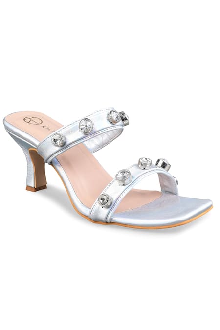 Buy_Kaltheos_Silver Embellished Nina Glass Crystal Heels
