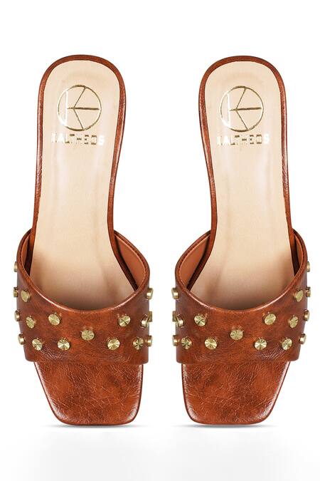 Buy_Kaltheos_Brown Embellished Nina Strap Heels_Online_at_Aza_Fashions
