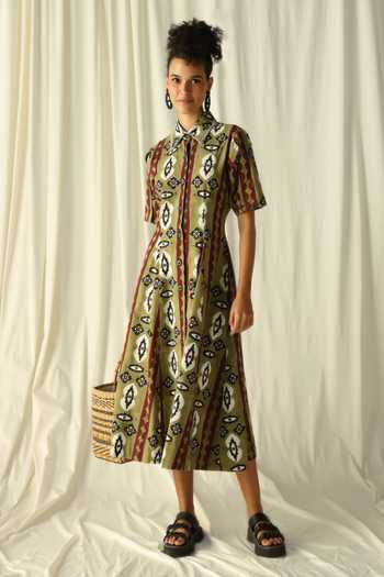 Jodi_Green Chamba Abstract Print Dress_Online_at_Aza_Fashions