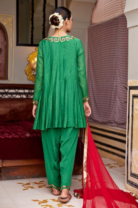 Nimbu Mirchi Nakshi Embroidered Anarkali Salwar Set 