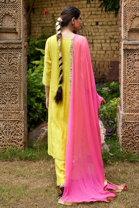 Nimbu Mirchi Chand Bali Embroidered Anarkali Set 