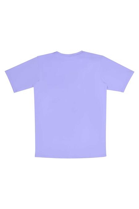 Shop STELLA ROSSA BY LES PETITS Blue Cotton Round Neck T-shirt at Aza Fashions Shop_STELLA ROSSA BY LES PETITS_Blue Cotton Round Neck T-shirt_at_Aza_Fashions