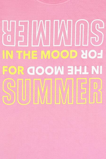 STELLA ROSSA BY LES PETITS Pink Cotton Round Neck T-shirt Online at Aza Fashions STELLA ROSSA BY LES PETITS_Pink Cotton Round Neck T-shirt_Online_at_Aza_Fashions