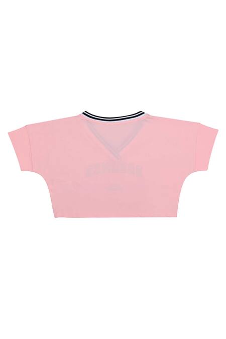Stella Rossa By Les Petits Pink Cotton Dreamer Crop Top With Inner Online at Aza Fashions Stella Rossa By Les Petits_Pink Cotton Dreamer Crop Top With Inner_Online_at_Aza_Fashions