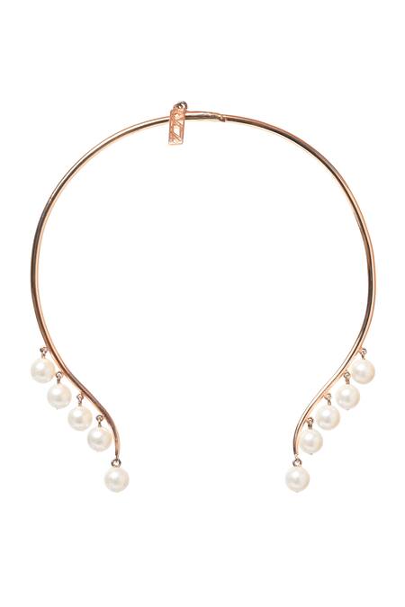 Buy_Itrana_White Pearl Studded Necklace _Online_at_Aza_Fashions