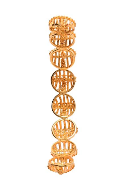 Buy Itrana Gold Plated Beads Cutwork Hoops Online at Aza Fashions Buy_Itrana_Gold Plated Beads Cutwork Hoops _Online_at_Aza_Fashions