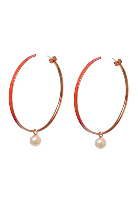 Party Ear Statement In 60s Style Colored Hoop Earrings