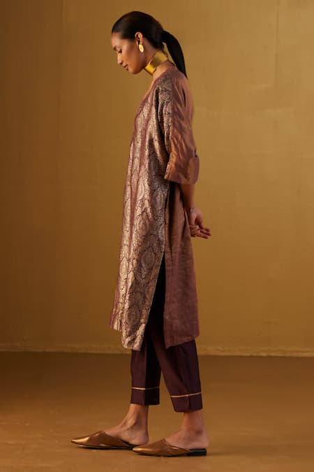 Shorshe Clothing Shahi Brocade Kaftan & Pant Set 