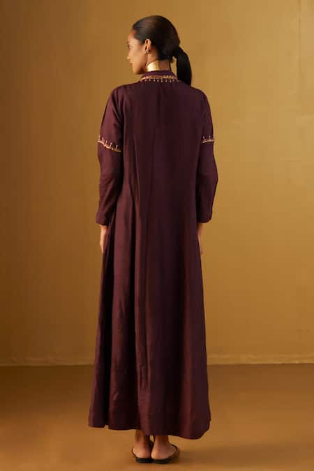 Shorshe Clothing Sashiko Raw Silk Embroidered Kurta 