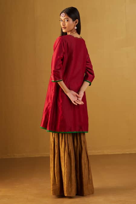 Shorshe Clothing Tannu Chanderi Kurta & Sharara Set 