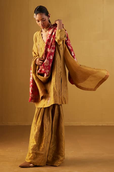 Shorshe Clothing Botanical Brocade Woven Dupatta 