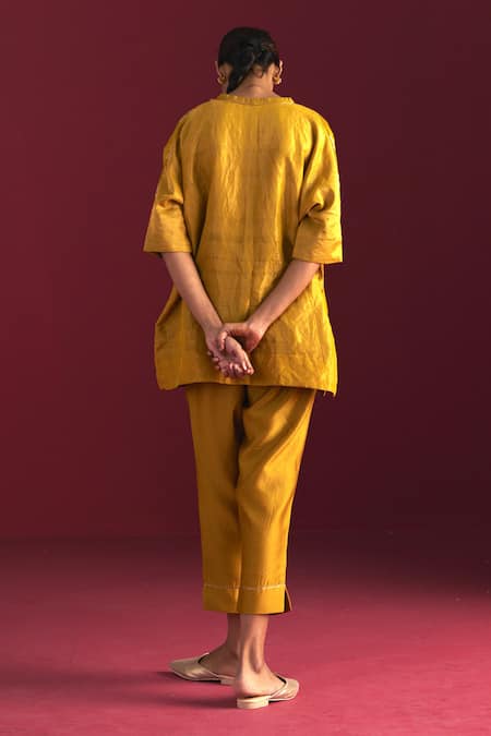 Shorshe Clothing Floral Brocade Woven Kaftan Top & Pant Set 