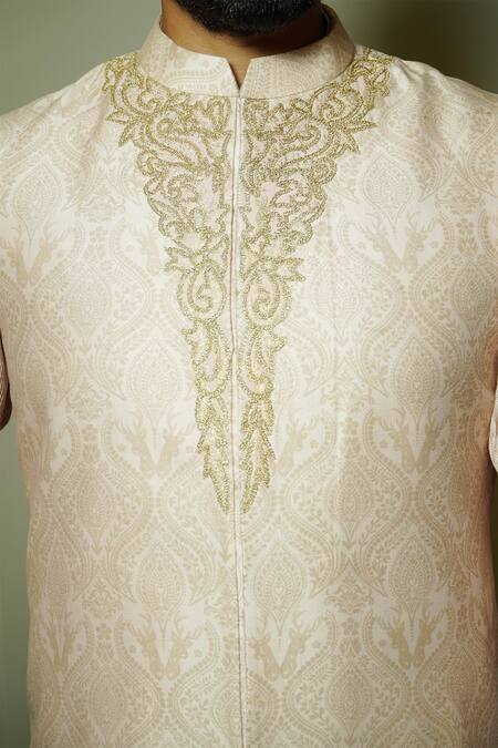 Buy_Soniya G_Pink Cotton Embroidery Damask Dori Bundi Kurta Set _Online_at_Aza_Fashions