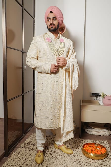 Soniya G Blossom Garden Embroidered Sherwani Set 