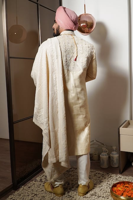 Soniya G Blossom Garden Embroidered Sherwani Set 