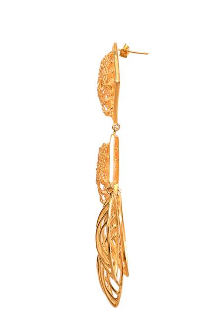 Buy Itrana Gold Plated Cut Work Geometric Chain Danglers Online at Aza Fashions Buy_Itrana_Gold Plated Cut Work Geometric Chain Danglers _Online_at_Aza_Fashions