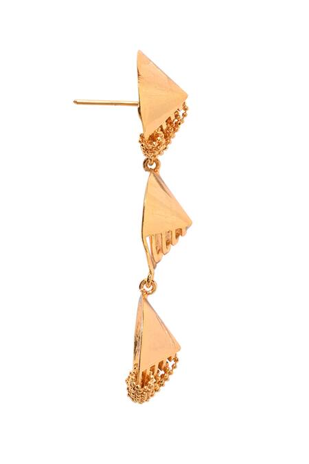 Itrana Gold Plated Beads Tiered Danglers Online at Aza Fashions Itrana_Gold Plated Beads Tiered Danglers _Online_at_Aza_Fashions