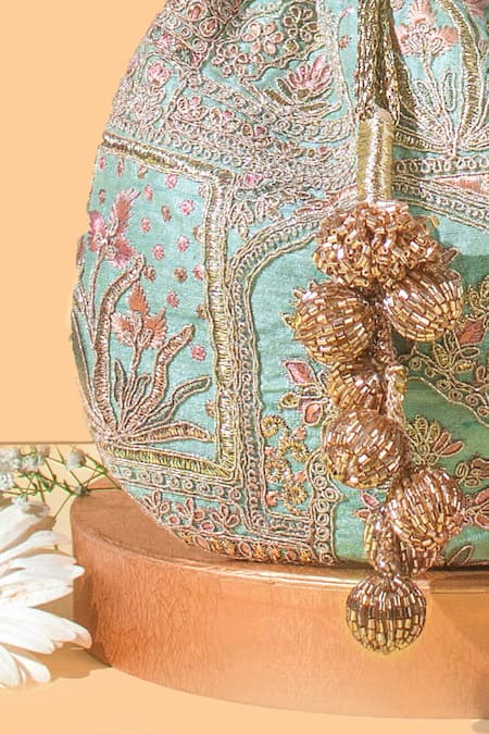 Buy_Amyra_Blue Cut Work, Embroidery Amer Potlli Bag_Online_at_Aza_Fashions