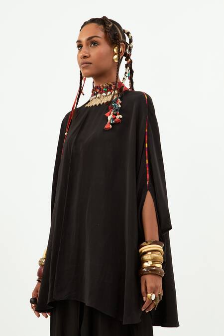 Buy Aseem Kapoor Black Crepe, Linen, Satin Sequins Bandeau Ritu Kaftan Top And Draped Trouser Set Online at Aza Fashions Buy_Aseem Kapoor_Black Crepe, Linen, Satin Sequins Bandeau Ritu Kaftan Top And Draped Trouser Set_Online_at_Aza_Fashions