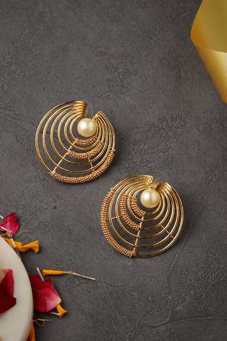 Buy Itrana Gold Plated Beads Circular Studs Online at Aza Fashions Buy_Itrana_Gold Plated Beads Circular Studs _Online_at_Aza_Fashions