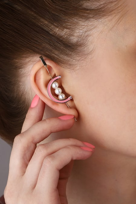 Industrial ear cuff gold - Gold earrings - Trium Jewelry