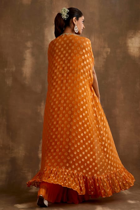 Niamh By Kriti Floral Pattern Cape Gharara Set 