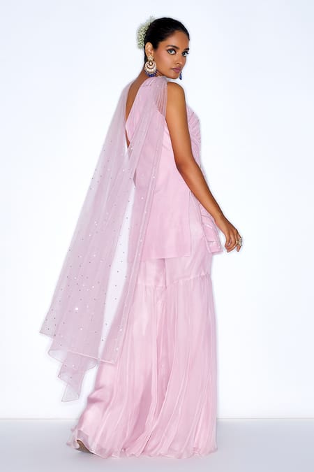 Niamh By Kriti Abstract Embroidered Kurta Gharara Set 