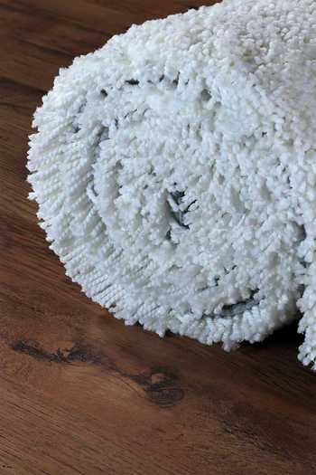 Shop_Kaleen India_White 100% Polyester Hand Tufted Daisy Square Rug_Online_at_Aza_Fashions