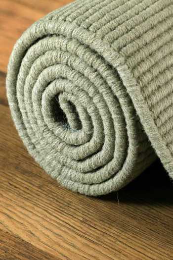 Buy_Kaleen India_Green 60% Wool And 40% Jute Handwoven Stripe Pattern Mood Square Rug_Online_at_Aza_Fashions