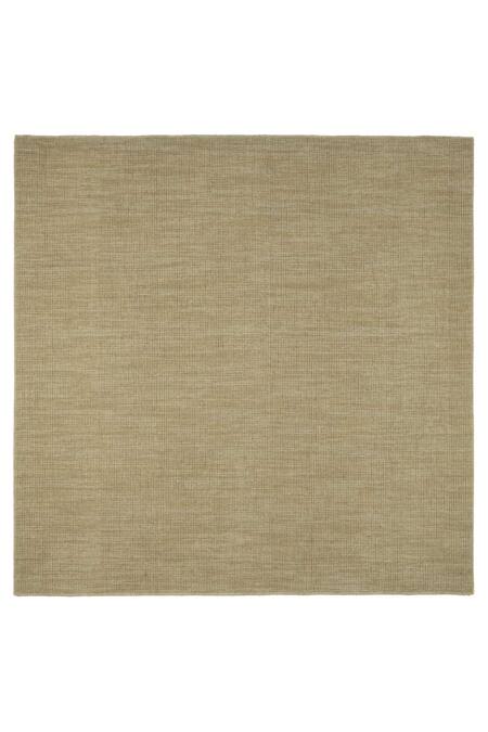 Buy_Kaleen India_Beige 60% Wool And 40% Jute Handwoven Stripe Pattern Mood Solid Round Rug_Online_at_Aza_Fashions