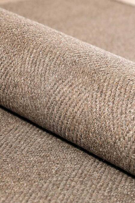 Kaleen India_Brown 85% Wool And 15% Jute Handwoven Chevron Pattern Mood Octagon Rug_at_Aza_Fashions