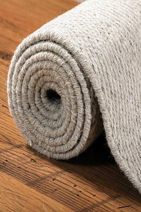 Shop_Kaleen India_Cream 85% Wool And 15% Jute Handwoven Chevron Pattern Mood Square Rug_Online_at_Aza_Fashions