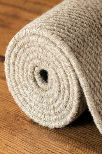 Kaleen India_Beige 85% Wool And 15% Jute Handwoven Stripe Pattern Mood Rectangle Solid Rug_at_Aza_Fashions