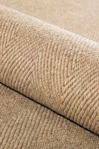 Buy_Kaleen India_Beige 85% Wool And 15% Jute Handwoven Stripe Pattern Mood Rectangle Solid Rug