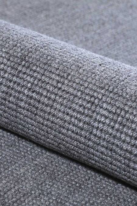 Buy_Kaleen India_Grey 100% Wool Handwoven Stripe Pattern Mood Square Rug