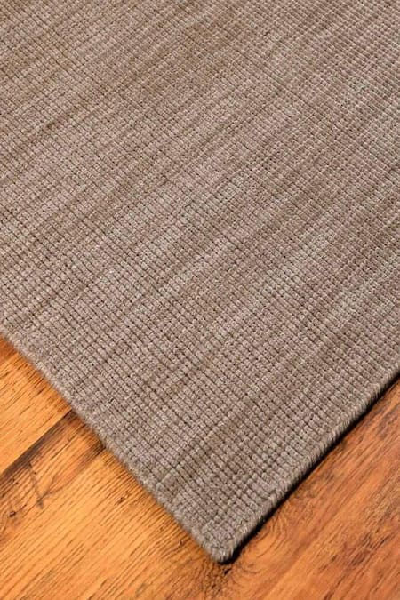 Buy_Kaleen India_Brown 60% Wool And 40% Jute Hand Woven Mocha Square Shaped Rug_Online_at_Aza_Fashions