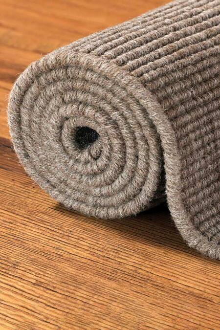 Shop_Kaleen India_Brown 60% Wool And 40% Jute Hand Woven Mocha Square Shaped Rug_Online_at_Aza_Fashions