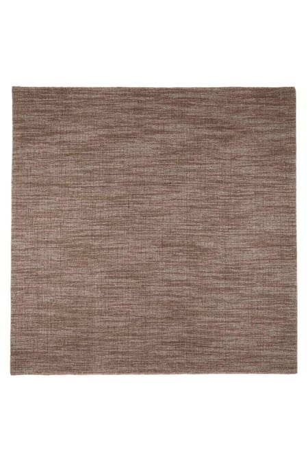 Kaleen India_Brown 60% Wool And 40% Jute Hand Woven Mocha Square Shaped Rug_at_Aza_Fashions