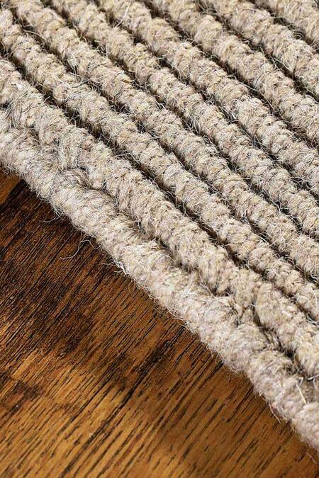 Kaleen India_Cream 60% Wool And 40% Jute Hand Woven Sandstone Octagon Shaped Rug_Online_at_Aza_Fashions