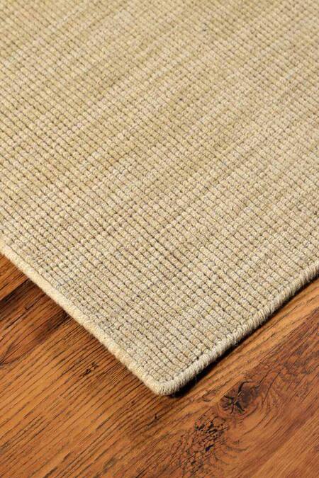 Buy_Kaleen India_Beige 60% Wool And 40% Jute Hand Woven Honey Rectangle Shaped Rug_Online_at_Aza_Fashions