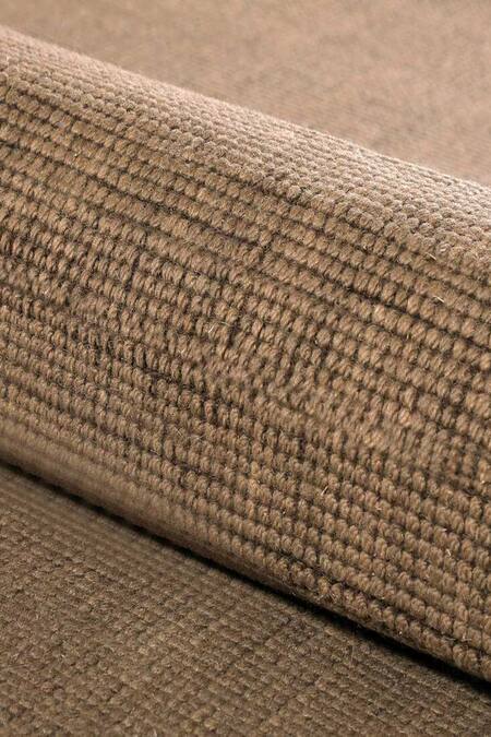 Buy_Kaleen India_Brown 100% Wool Hand Woven Fudge Textured Square Shaped Rug