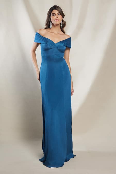 Brinda Sneha Alice Off Shoulder A-Line Gown 