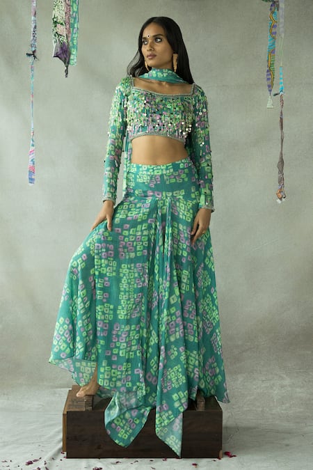 DOH TAK KEH Munni Abstract Print Lehenga Set 