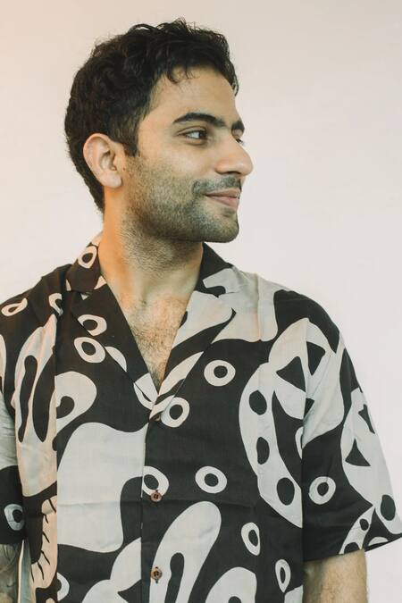 Buy_Jodi_Black Modal Jantar Print Shirt _Online_at_Aza_Fashions