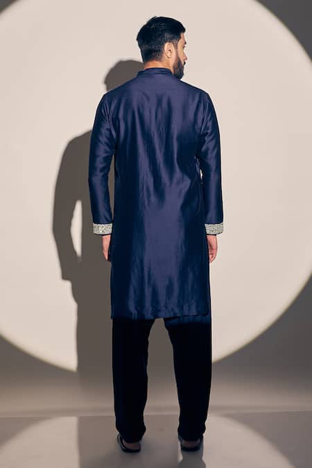 Kaaj Button X AZA Chanderi Placed Patchwork Kurta With Salwar 