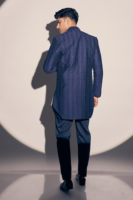 Kaaj Button X AZA Thread Embroidered Jacket Kurta Set 