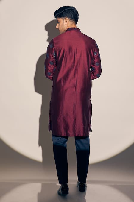 Kaaj Button X AZA Chanderi Cutdana Embroidered Kurta With Pant 