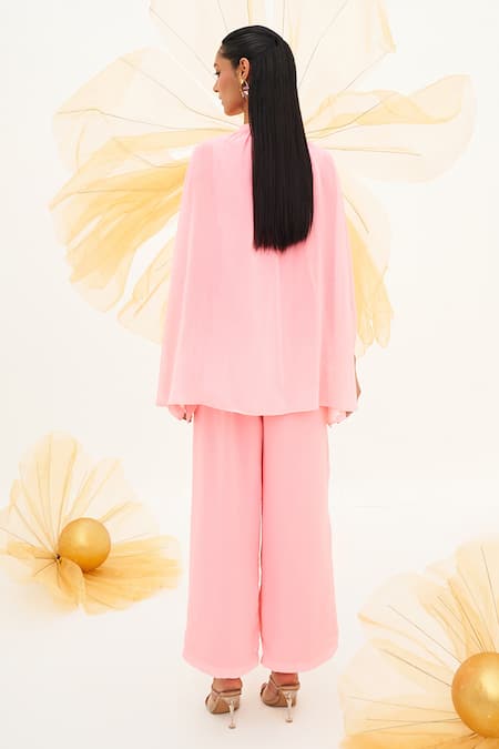 House Of Fett Embroidered Kaftan Top Pant Set 