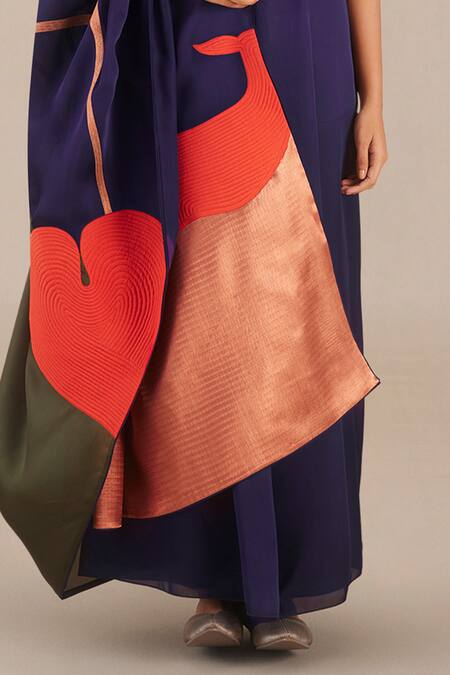 Buy Ampm Purple Organza Embroidery V-neck Deep Anarkali Set Online at Aza Fashions Buy_Ampm_Purple Organza Embroidery V-neck Deep Anarkali Set_Online_at_Aza_Fashions