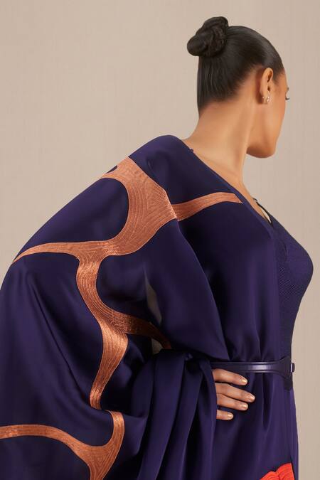 Ampm Purple Organza Embroidery V-neck Deep Anarkali Set at Aza Fashions Ampm_Purple Organza Embroidery V-neck Deep Anarkali Set_at_Aza_Fashions